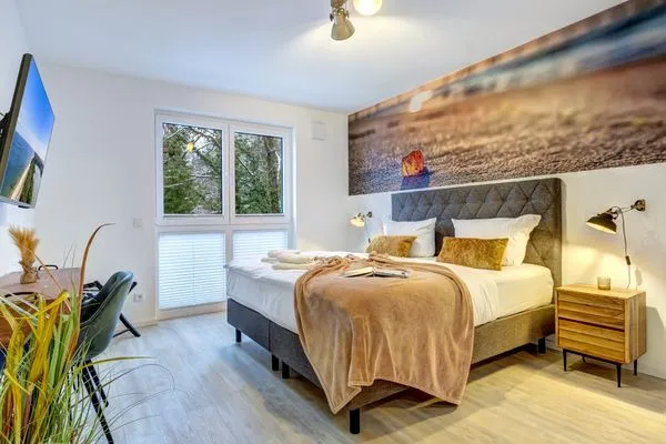 Schlafzimmer  Bernsteinquartier, Whg. 05.56 "Meeresgold"