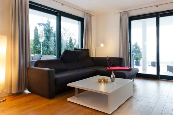Wohnzimmer  Villa Friede-Marie, App. Hannah - mit Terrasse und Ostseeblick