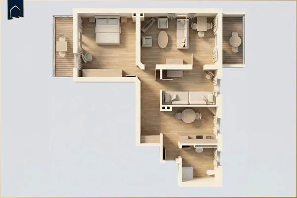 Grundriss  Waldfriede FeWo Gelb