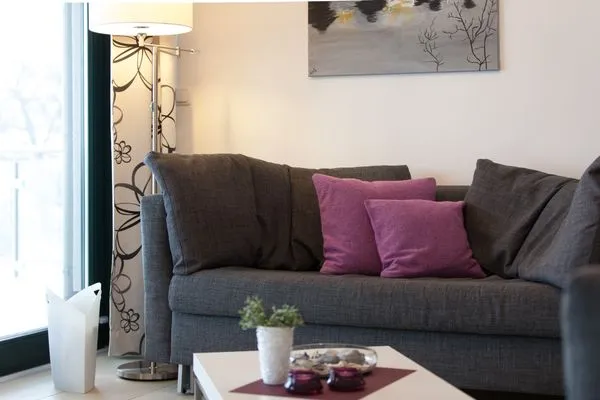 Wohnzimmer  Villa Friede-Marie, App. Ariane - mit Balkon und traumhaften Meerblick