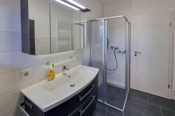 Badezimmer  Villa Am alten Kreidebruch, FW Strandläufer mit Balkon