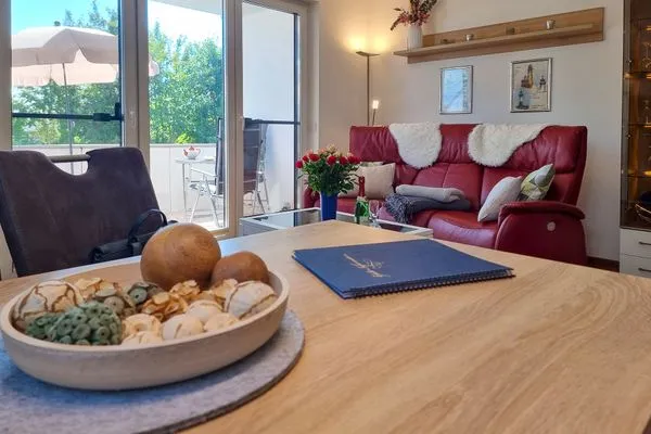 Wohnzimmer  Villa Am alten Kreidebruch, FW Strandläufer mit Balkon