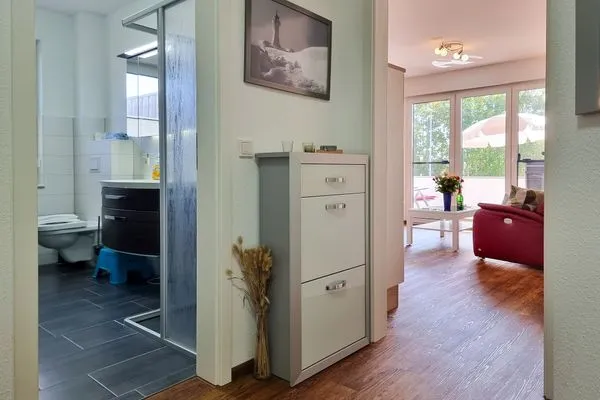 Wohnzimmer  Villa Am alten Kreidebruch, FW Strandläufer mit Balkon
