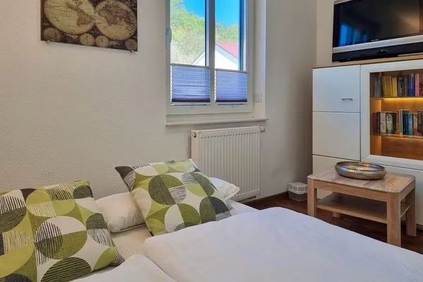 Bett  Villa Am alten Kreidebruch, FW Strandläufer mit Balkon