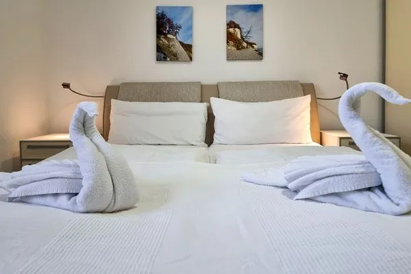 Bett  Villa Am alten Kreidebruch, FW Strandläufer mit Balkon
