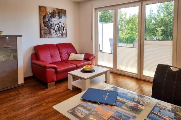 Wohnzimmer  Villa Am alten Kreidebruch, FW Lachmöwe - mit Balkon