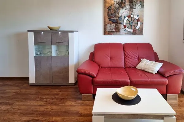 Wohnzimmer  Villa Am alten Kreidebruch, FW Lachmöwe - mit Balkon