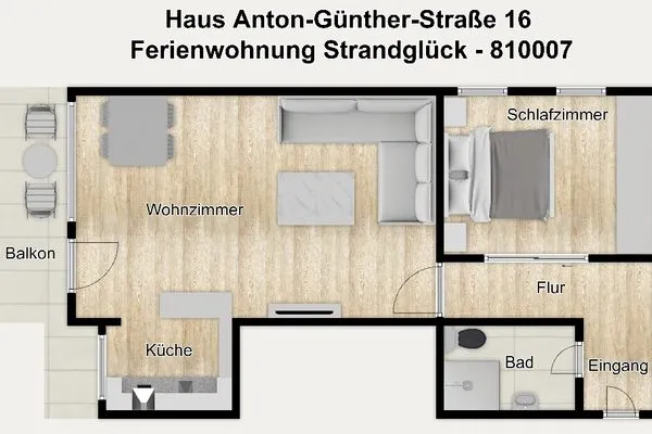 Grundriss Haus Anton-Günther-Straße 16 Ferienwohnung Strandglück