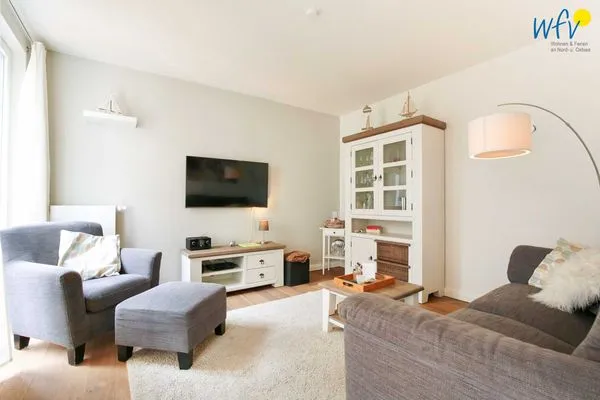 Wohnzimmer Haus Anna Ferienwohnung Strandperle