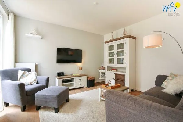 Wohnzimmer Haus Anna Ferienwohnung Strandperle