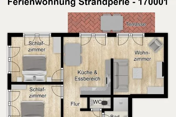Grundriss Haus Anna Ferienwohnung Strandperle