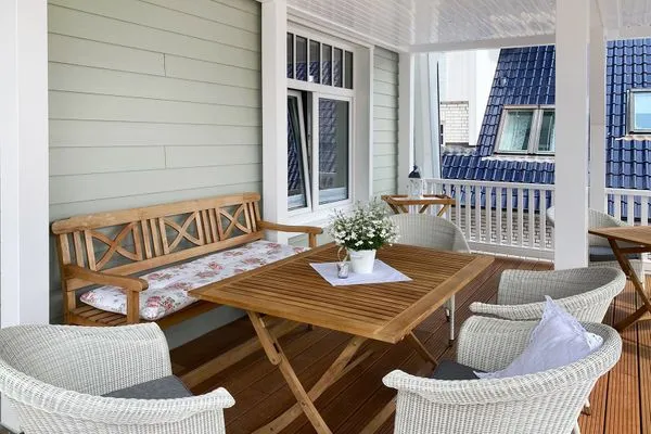 Balkon  Villa Imme App. 4 - mit überdachtem Balkon & wohnlichem Ambiente in strandnaher Lage