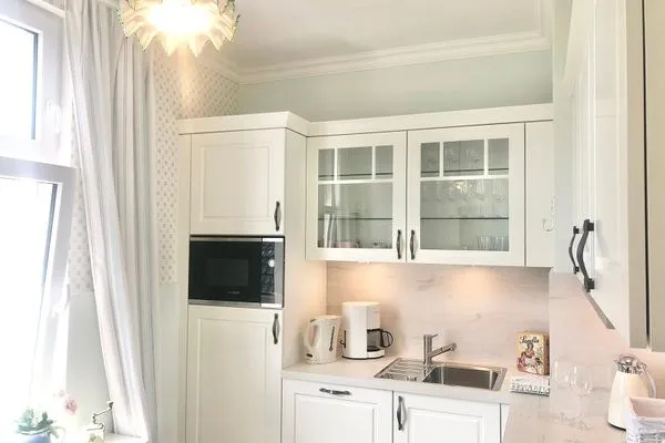 Küche / Küchenzeile  Villa Imme App. 4 - mit überdachtem Balkon & wohnlichem Ambiente in strandnaher Lage