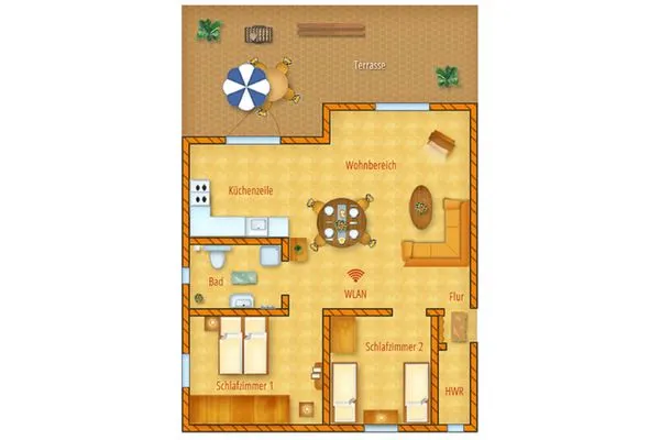 Grundriss  Haus Vincent, Whg. 1