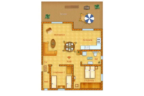 Grundriss  Haus Vincent, Whg. 2