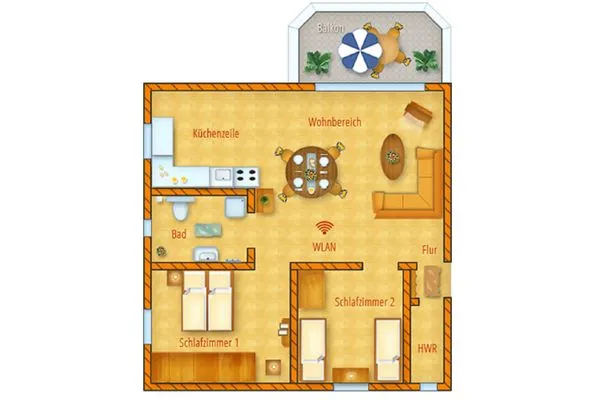 Grundriss  Haus Vincent, Whg. 3