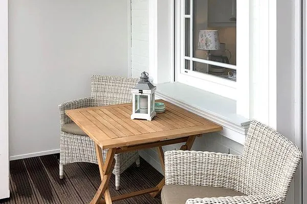 Balkon  Villa Svanen App. 1 - exklusive Ferienwohnung mit Panorama-Meerblick - Deine Ferien am Meer