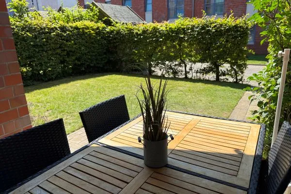 Garten  Ferienwohnung "Sprotte" am Schönberger Strand