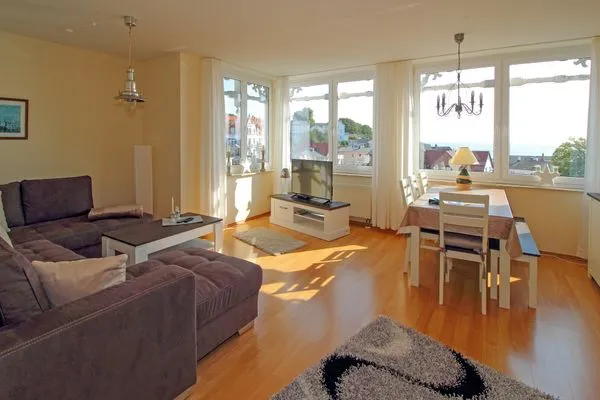 Wohnzimmer  Villa Seeblick - App. 309 - mit herrlichem Meerblick