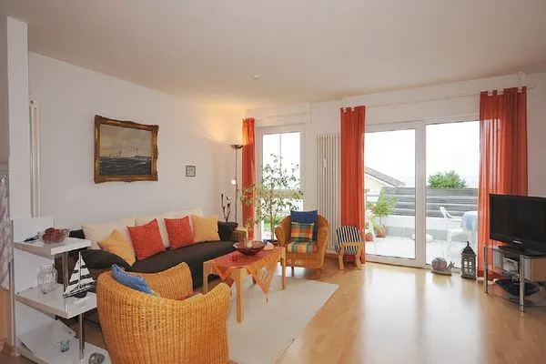 Wohnzimmer  Haus Victoria, App. Sonnendeck - mit Meerblick