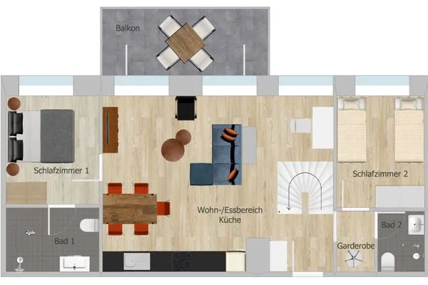 Grundriss  FeWo Albatros in Prora - 6.52