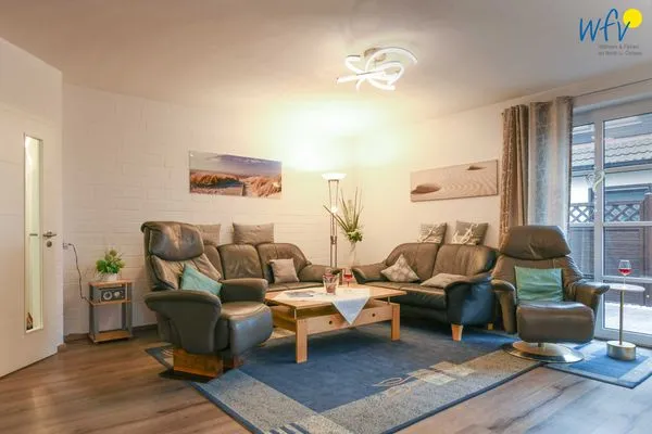 Wohnzimmer Godenhus Ferienwohnung Hannes