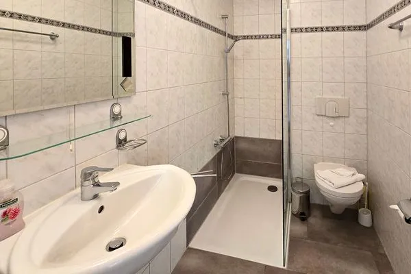 Badezimmer  Ferienwohnung Feuerstein - in Hafennähe