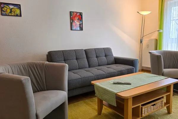 Wohnzimmer  Ferienwohnung Feuerstein - in Hafennähe