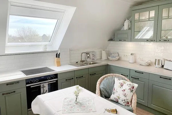 Küche / Küchenzeile  Haus Midsommer App. 14 - zentral & strandnah mit 2 Schlafzimmern auf zwei Etagen