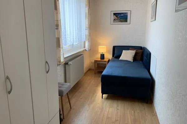 Schlafzimmer  Ferienhaus Seeblick in Sassnitz auf Rügen mit Terrasse