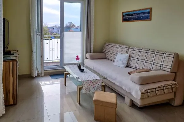 Wohnzimmer  Ferienhaus Zum Kreideblick, FeWo Muschel