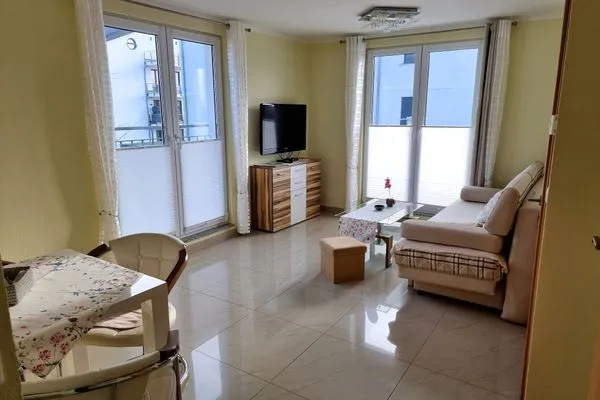 Wohnzimmer  Ferienhaus Zum Kreideblick, FeWo Muschel