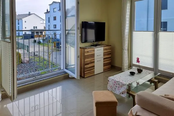 Wohnzimmer  Ferienhaus Zum Kreideblick, FeWo Muschel