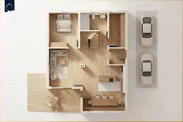 Grundriss  Ferienhaus "Haffhus"