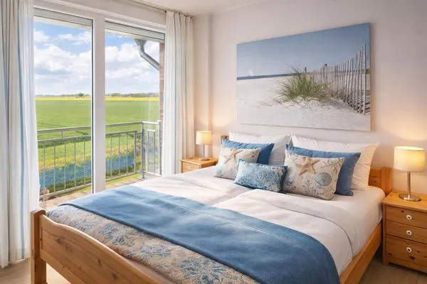 Schlafzimmer  Haus Lüttje Hörn Wohnung Sonne