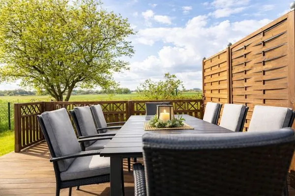 Terrasse  Haus Lüttje Hörn Wohnung Sonne