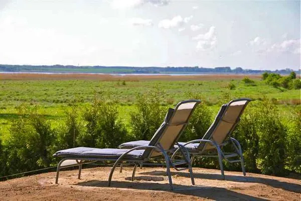 Terrasse Dänisches Ferienhaus am Salzhaff, Haus Meerjungfrau