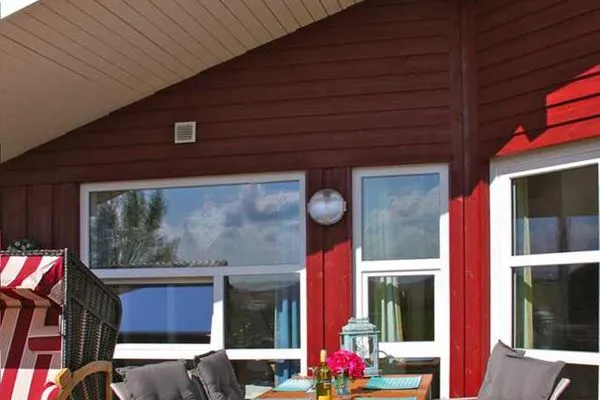 Terrasse Dänisches Ferienhaus am Salzhaff, Haus Meerjungfrau