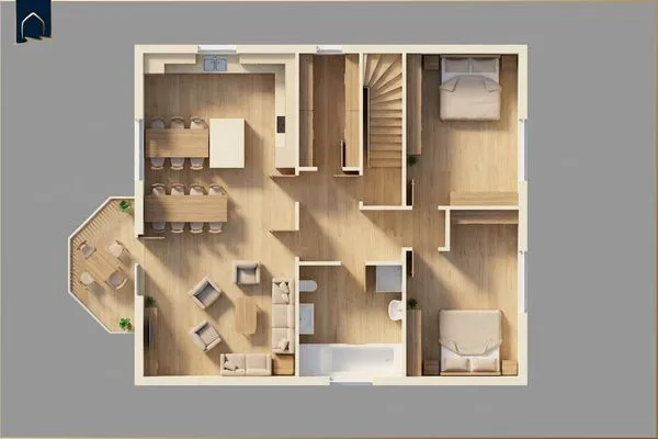 Grundriss  Ferienwohnung Strandlerche