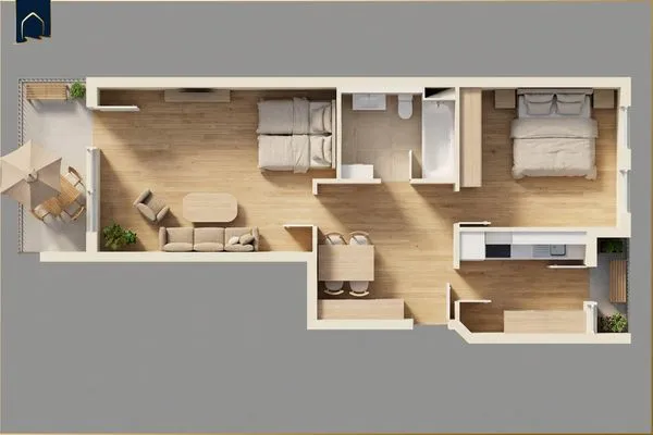 Grundriss  Ferienwohnung Seemöwe