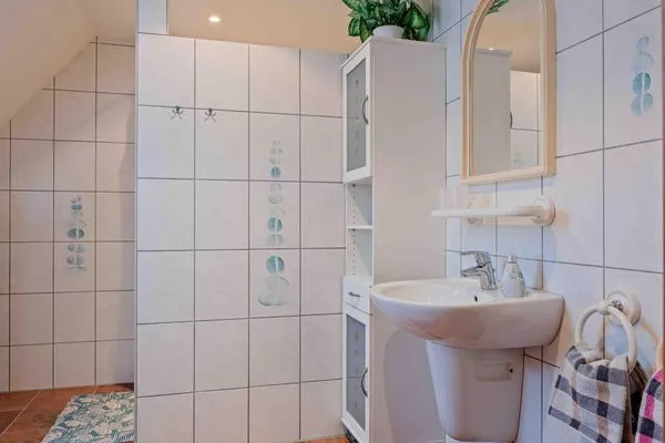 Badezimmer  Ferienwohnung Urlaub am Meer