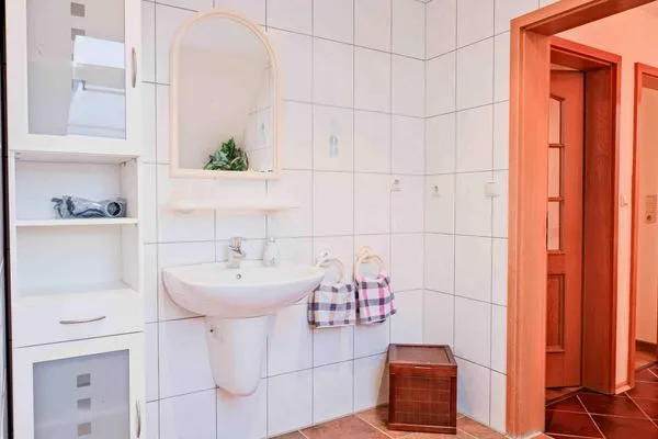 Badezimmer  Ferienwohnung Urlaub am Meer