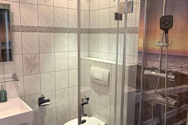 Modernisiertes Badezimmer  Ferienwohnung Storchennest