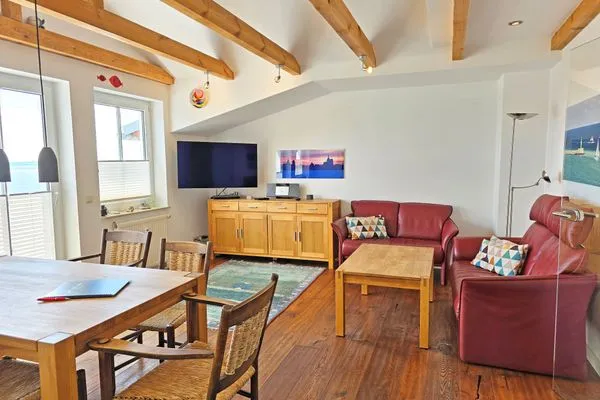 Wohnzimmer  Ferienwohnung  Lorenz - mit herrlichem Meerblick
