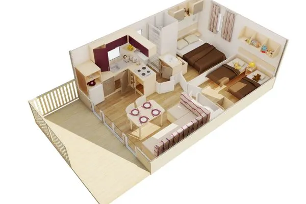 Grundriss  Mobilheim Méditerranée