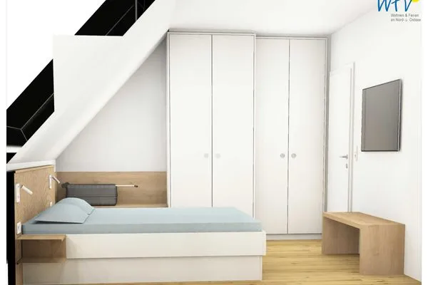 Schlafzimmer Friesenfranz Ferienwohnung Friesensonne