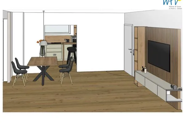 Wohnzimmer Friesenfranz Ferienwohnung Dünenfriese