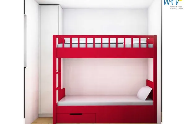 Schlafzimmer Friesenfranz Ferienwohnung Dünenfriese