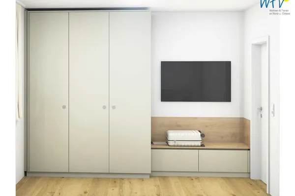 Schlafzimmer Friesenfranz Ferienwohnung Dünenfriese