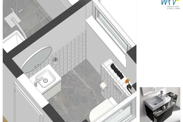 Badezimmer Friesenfranz Ferienwohnung Gartenfriese